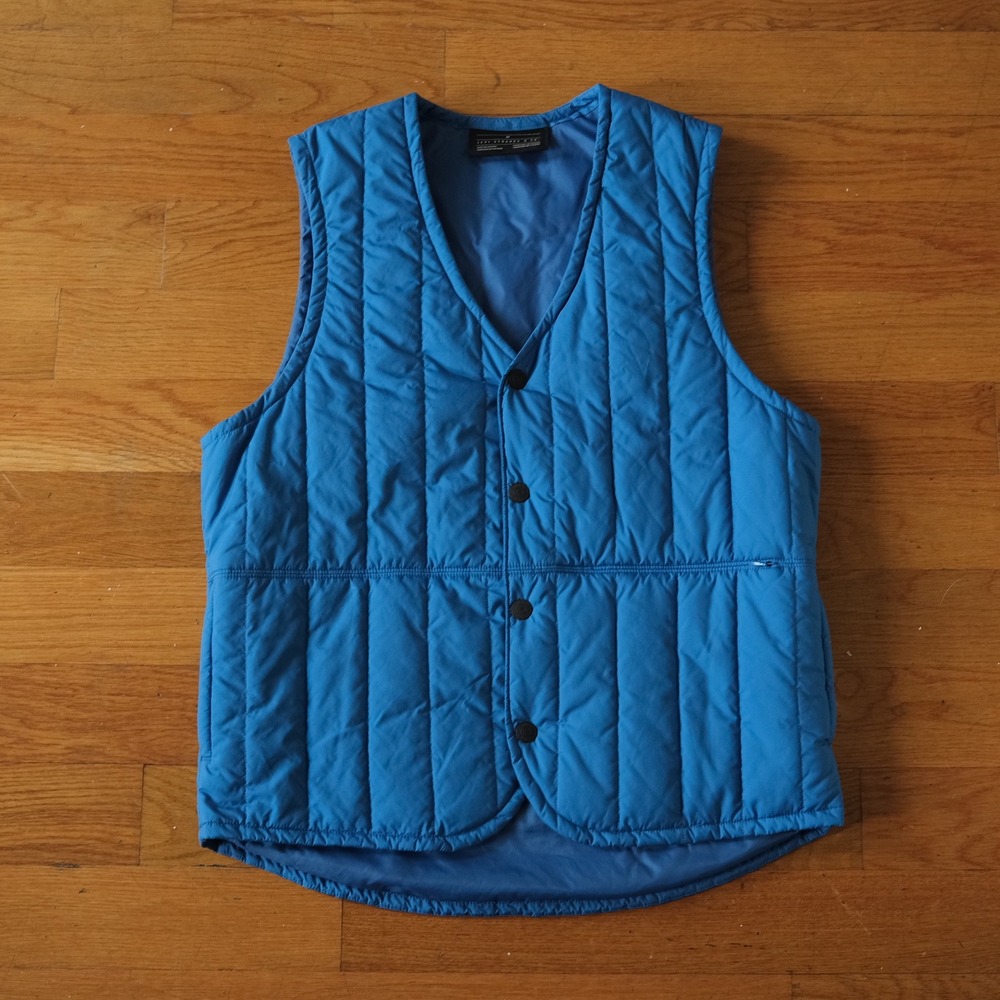 Levis Commuter Vest Mens M Blue Quilted Thermore Insulated Snap Front Gorpcore M